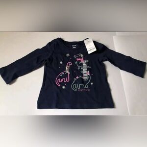 Carter’s Baby Girl Dino/Dinosaur Winter Graphic Long Sleeve T-Shirt 12M NWT